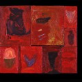 15 Untitled 12 bird legs 21x23 oil sectioned panels 1996