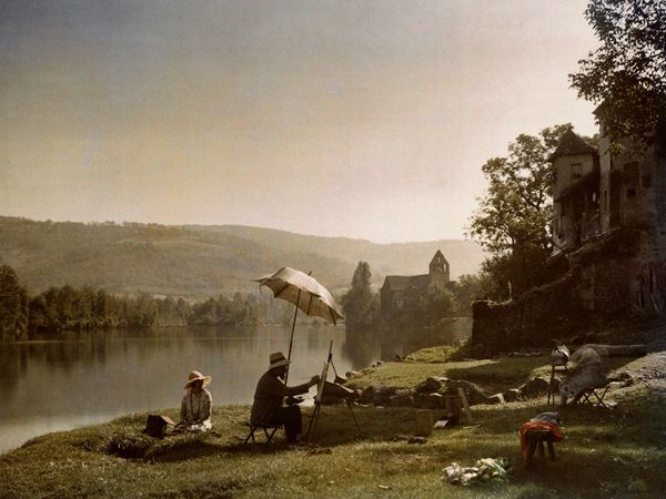 Painter, Dordogne River, France