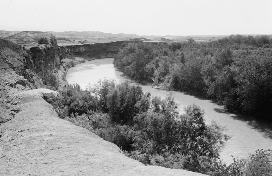 River Jordan - looking down stream - Palestine circa pre 1946