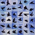 Flock 72x96 oil and velvet on 48-12” x 12” panels 1998