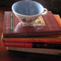 On Tuesday my dearest girlfriend of over 20 years, Pat Gray,departed for a new life to attend herbal school.She gave me one teacup and three great books (returning one of them.)