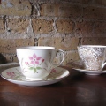 Two teacups from artist Mirjana Ugrinov (.mirjanaugrinov.com) as we enjoyed a lovely evening on the 4/23/11.