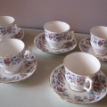 Five teacups, from a larger lot, that arrived from a collector on the East Coast that miraculously had a bundle to part with after I inquired about one in her collection. [score!]